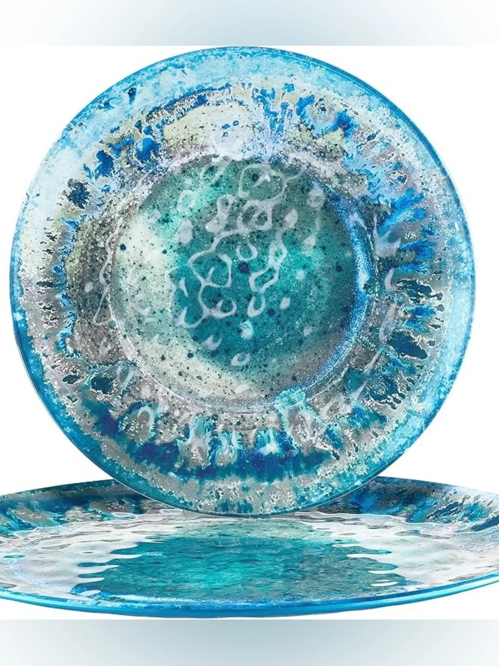 Radiance Teal 2pc Melamine Platter Set –14